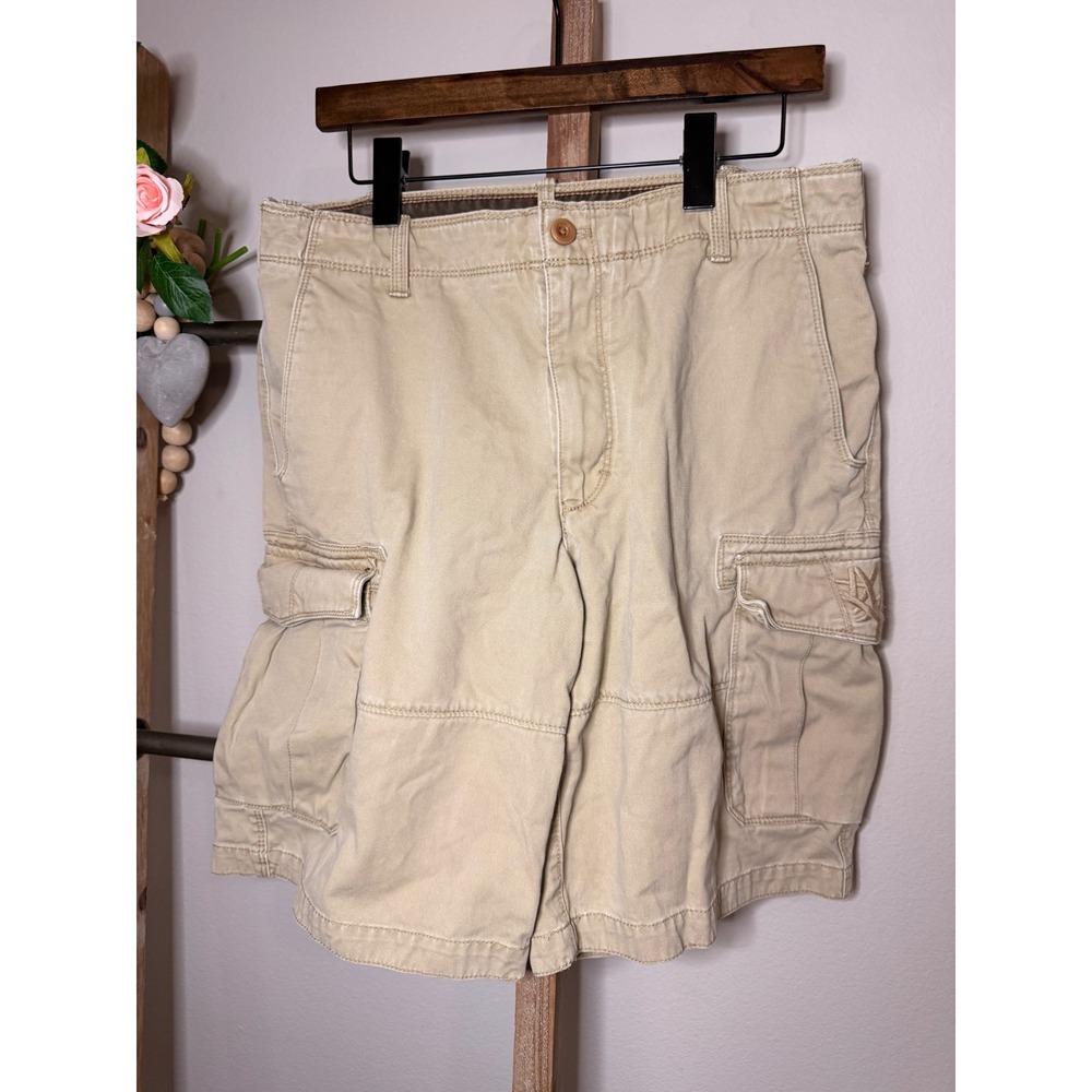 Timberland Mens Tan Khaki Cotton Twill Multi Pocket Cargo Shorts Size 33 - Picture 2 of 7